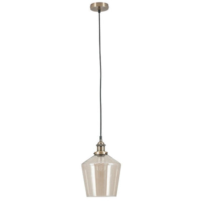 Pacific Lifestyle Lighting Emmanuelle Antique Brass Metal and Lustre Glass Pendant House of Isabella UK