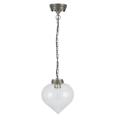 Pacific Lifestyle Lighting Gemma Clear Glass and Antique Brass Tear Drop Pendant House of Isabella UK
