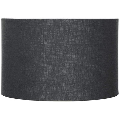 Pacific Lifestyle Lighting Lino 45cm Black Self Lined Linen Drum Shade House of Isabella UK