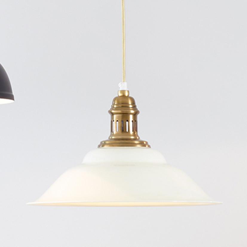 Pacific Lifestyle Lighting Macchiato Cream and Gold Metal Cafe Pendant House of Isabella UK