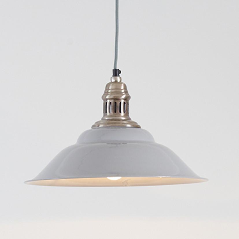 Pacific Lifestyle Lighting Macchiato Grey and Silver Metal Cafe Pendant House of Isabella UK
