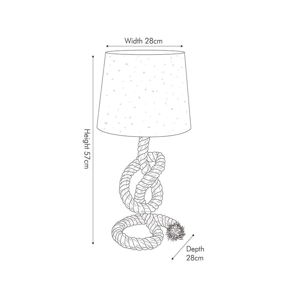 Pacific Lifestyle Lighting Martindale Rope Knot and Jute Table Lamp House of Isabella UK
