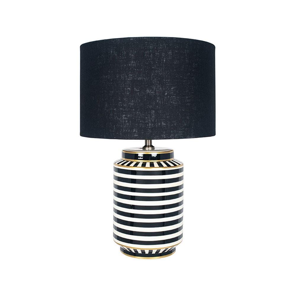 Pacific Lifestyle Lighting Mono Humbug Black and White Tall Table Lamp House of Isabella UK