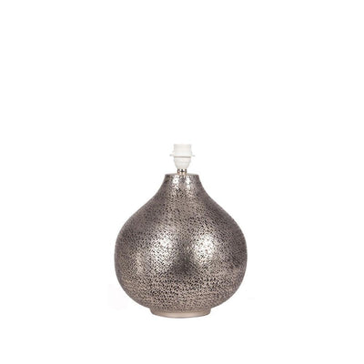 Pacific Lifestyle Lighting Souk Antique Silver Hammered Metal Table Lamp House of Isabella UK