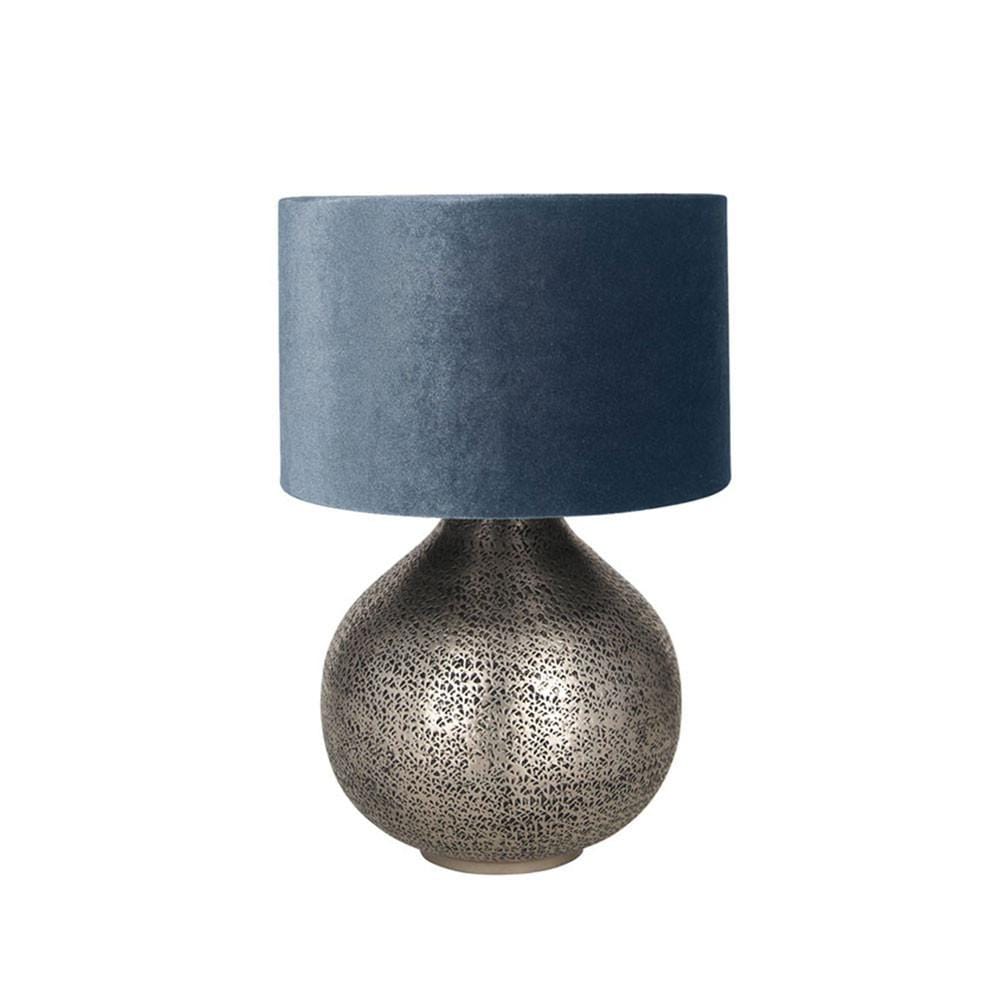 Pacific Lifestyle Lighting Souk Antique Silver Hammered Metal Table Lamp House of Isabella UK