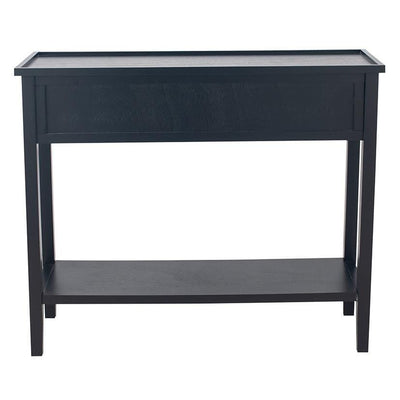 Pacific Lifestyle Living Chelmsford Satin Black Pine Wood 2 Drawer Console Table K/D House of Isabella UK