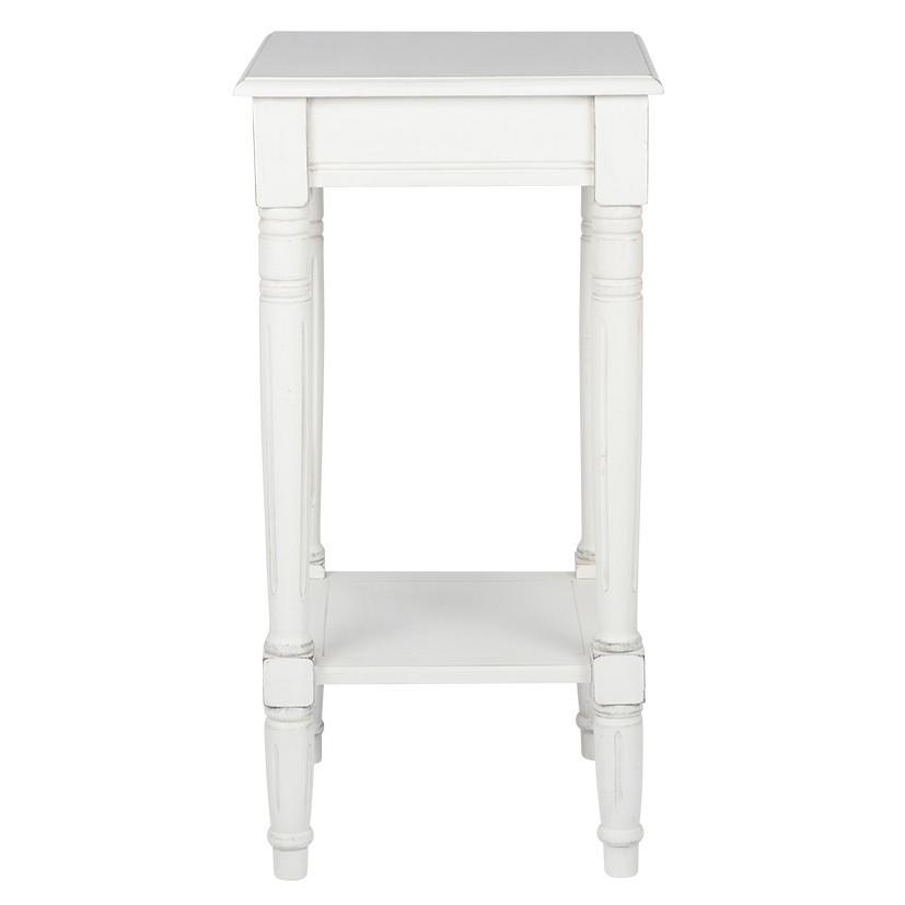 Pacific Lifestyle Living Heritage Elizabeth White Pine Wood Accent Table with Shelf K/D House of Isabella UK