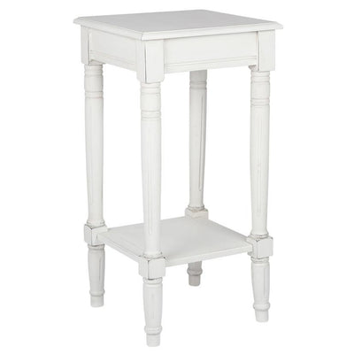 Pacific Lifestyle Living Heritage Elizabeth White Pine Wood Accent Table with Shelf K/D House of Isabella UK