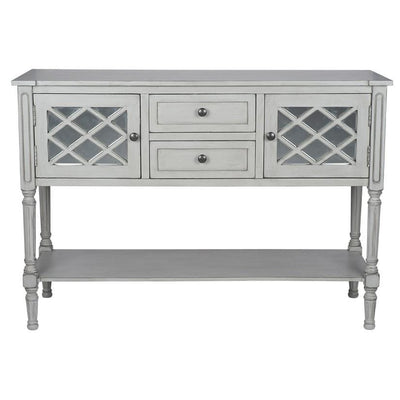 Pacific Lifestyle Living Puglia Dove Grey Mirrored Pine Wood Dresser K/D House of Isabella UK