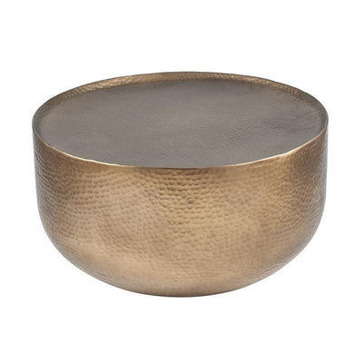 Pacific Lifestyle Living Sangli Hammered Metal Antique Brass Colour Table Small House of Isabella UK