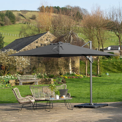 Pacific Lifestyle Outdoors Challenger T2 3.5 x 2.6m Oblong Anthracite Parasol House of Isabella UK