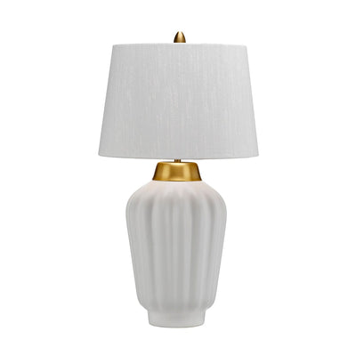 Quintessentiale Lighting Bexley 1 Light Table Lamp - White & Brushed Brass House of Isabella UK