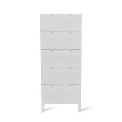 Orchid 5 Drawer Narrow Chest - White - House of Isabella UK