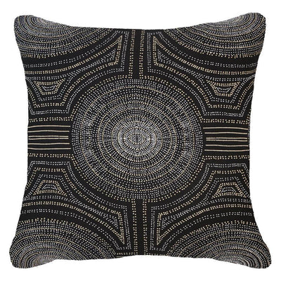 Bandhini Homewear Design Accessories Black / 55cm x 55cm / 22 x 22inches Dreamtime Aboriginal Dot Lounge Cushion 55x55cm BLACK | OUTLET House of Isabella UK