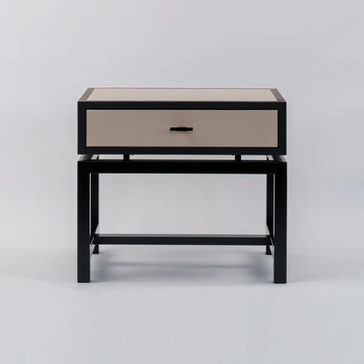 Bertie Side Table Pumice Leather - House of Isabella UK