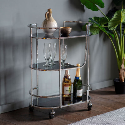 Bodhi Accessories Barcelona Drinks Trolley Silver House of Isabella UK