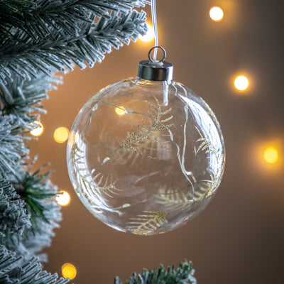 Bodhi Accessories Butcombe Etched Bauble with LED Clear House of Isabella UK