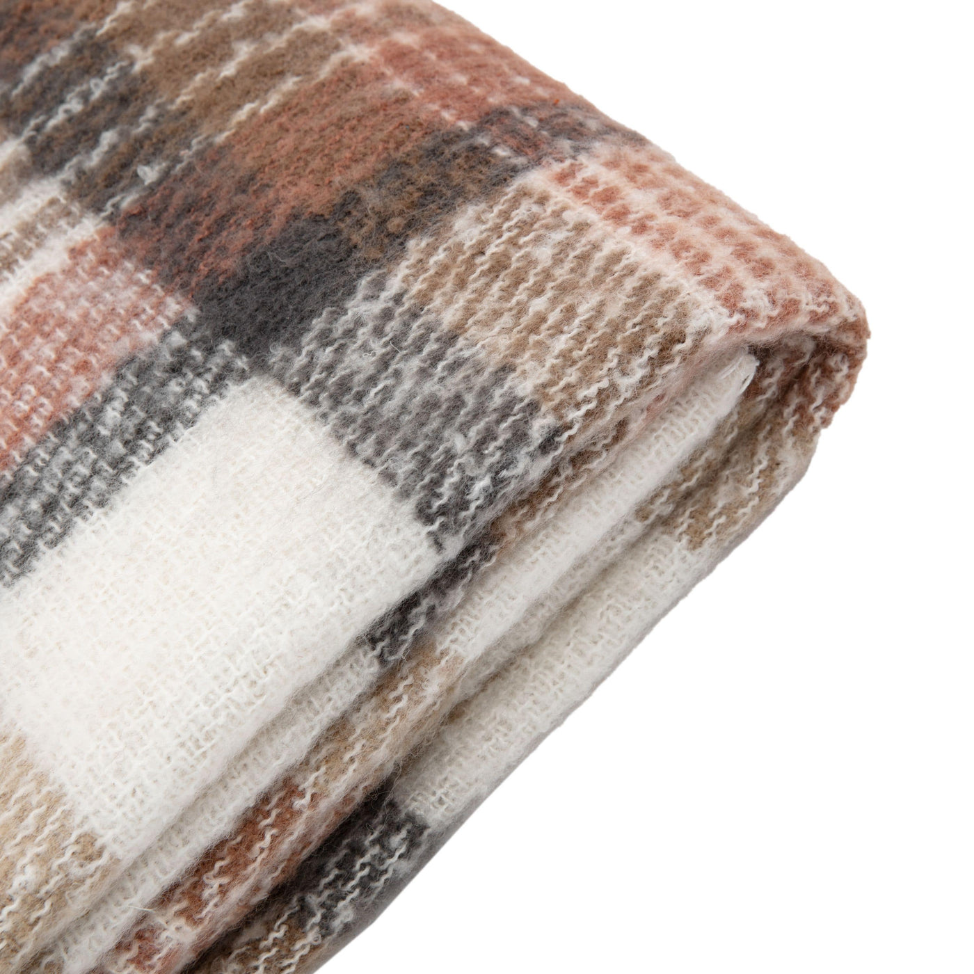 Bodhi Accessories Check Faux Mohair Throw House of Isabella UK