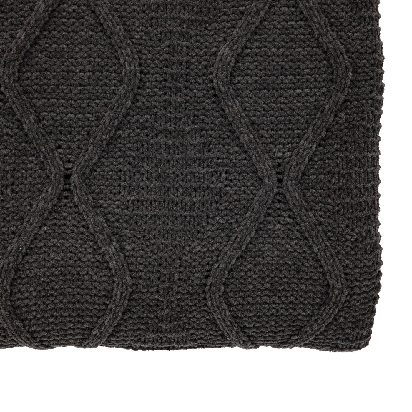 Bodhi Accessories Chenille Cable Throw Grey House of Isabella UK