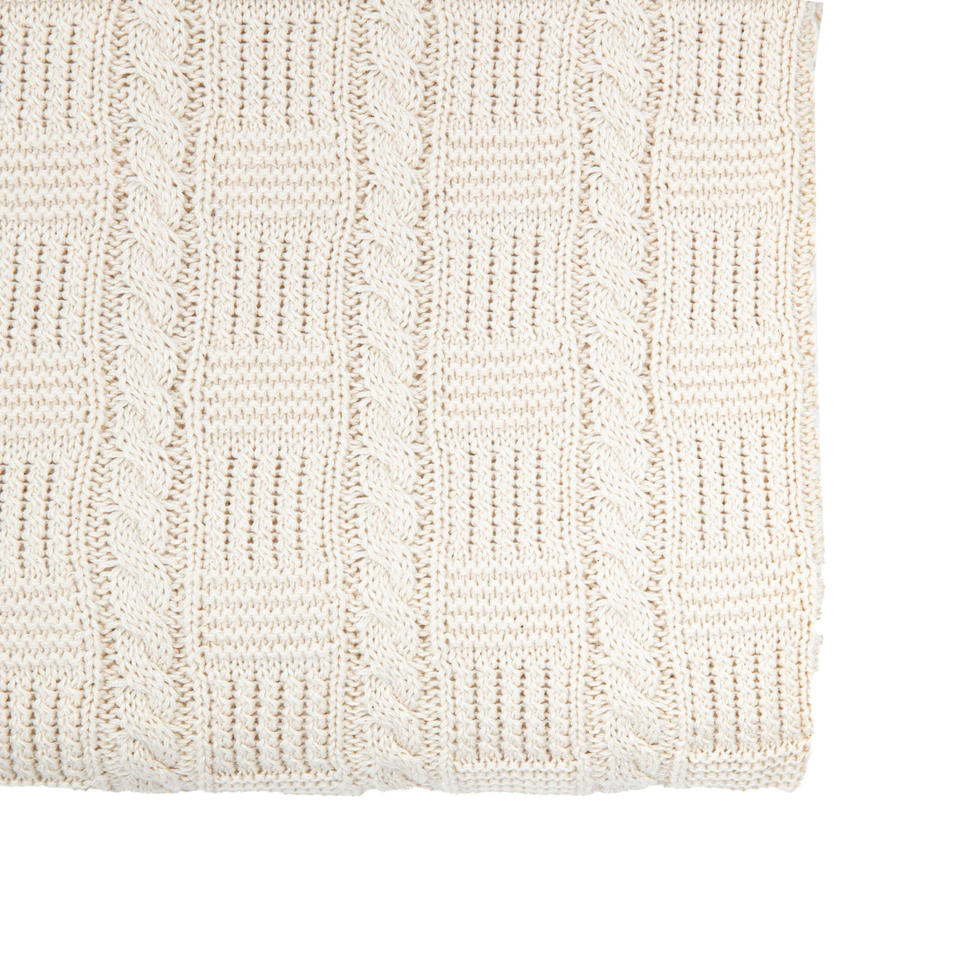 Bodhi Accessories Cotton Cable Throw Cream House of Isabella UK