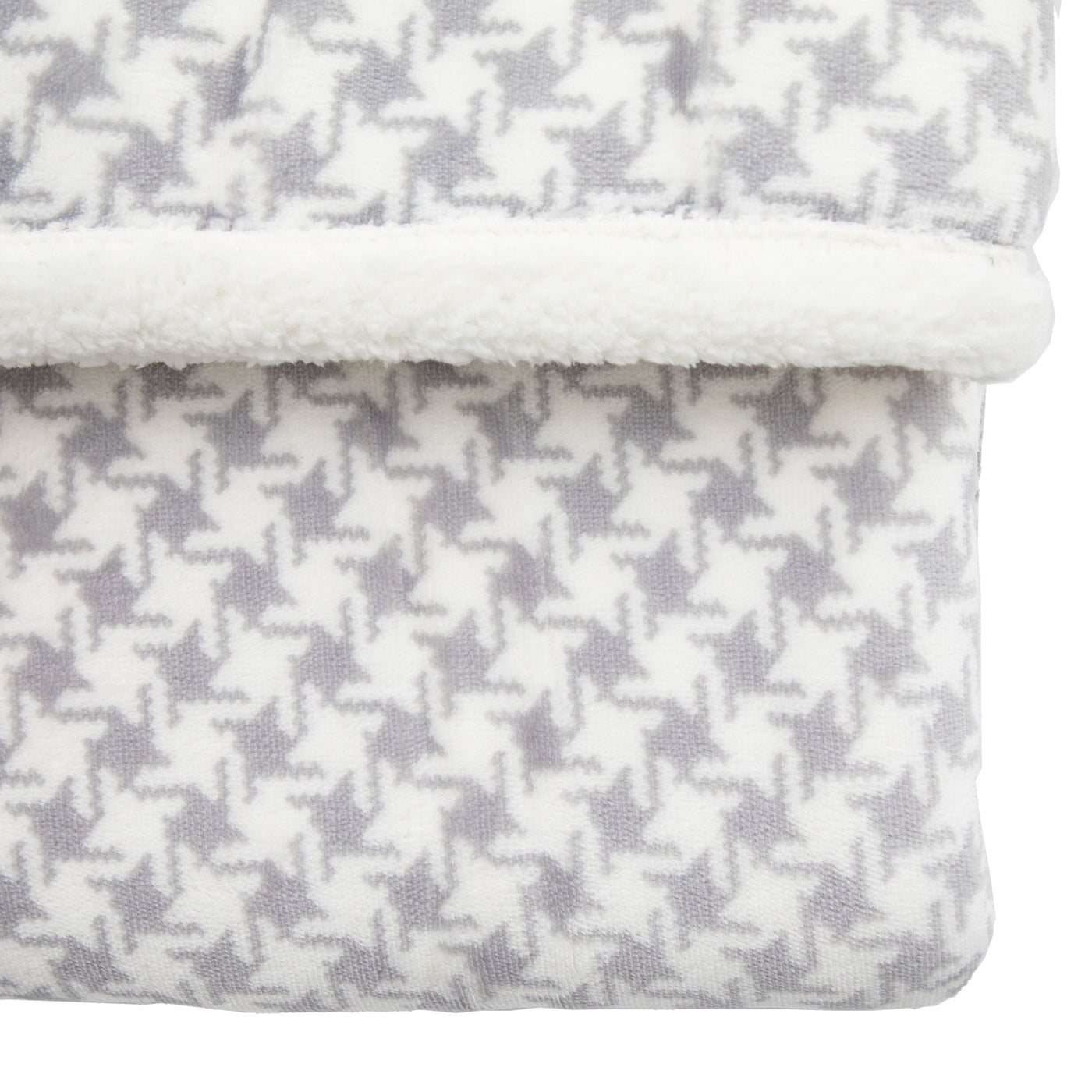 Bodhi Accessories Dogtooth Sherpa Throw Silver House of Isabella UK