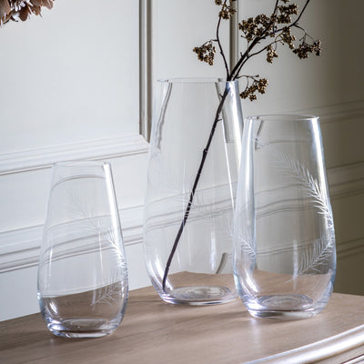 Bodhi Accessories Feather Vase Large Clear House of Isabella UK