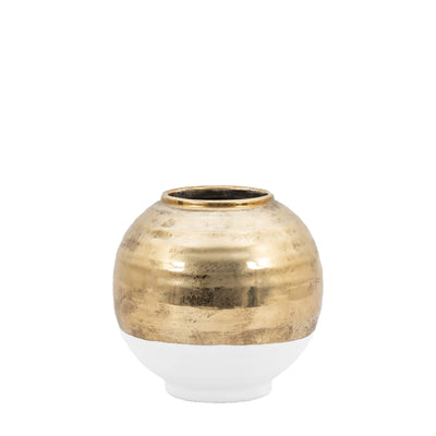 Bodhi Accessories Glitz Vase Small White & Gold House of Isabella UK