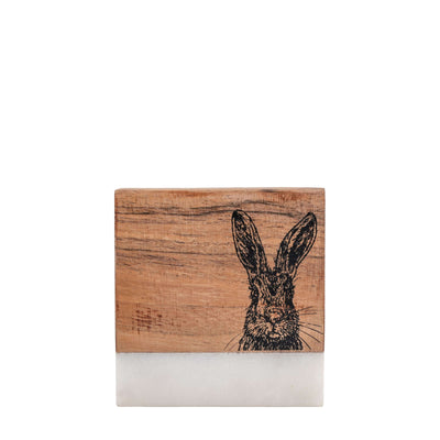 Bodhi Accessories Hare Coasters White Marble Set of 4 House of Isabella UK