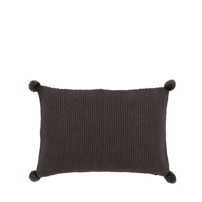 Bodhi Accessories Moss Stitch PomPom Cushion Cover Charcoal House of Isabella UK