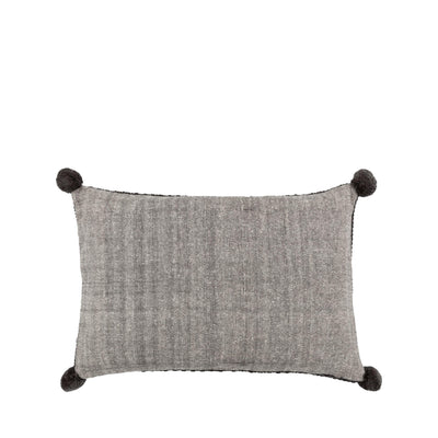 Bodhi Accessories Moss Stitch PomPom Cushion Cover Charcoal House of Isabella UK