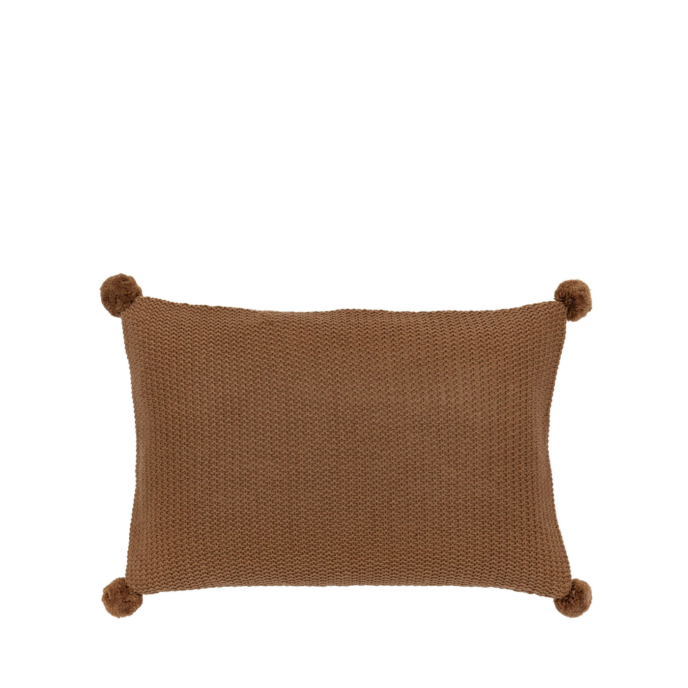 Bodhi Accessories Moss Stitched Pom Pom Cushion Cover Tan House of Isabella UK
