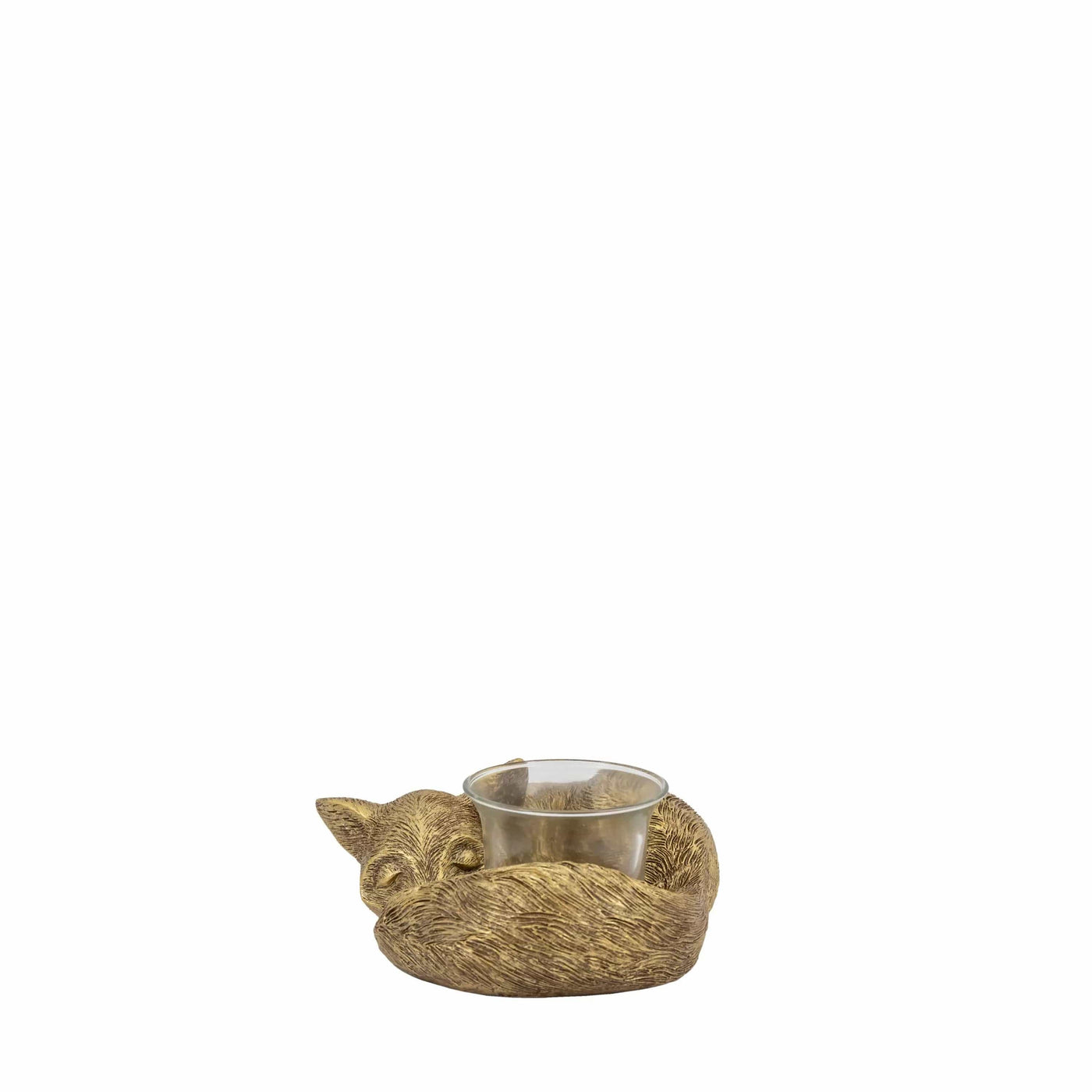 Bodhi Accessories Sleeping Fox Tealight Holder Gold House of Isabella UK