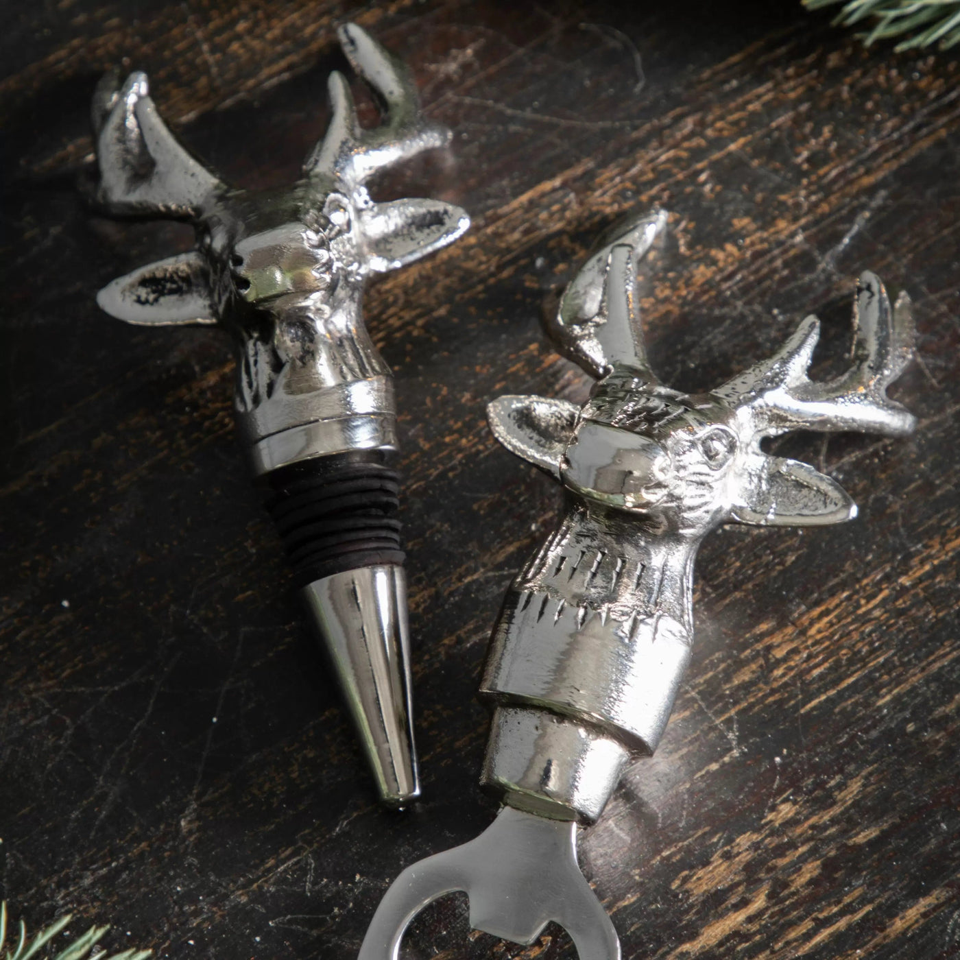 Bodhi Accessories Stag Bottle Stopper Aluminium House of Isabella UK