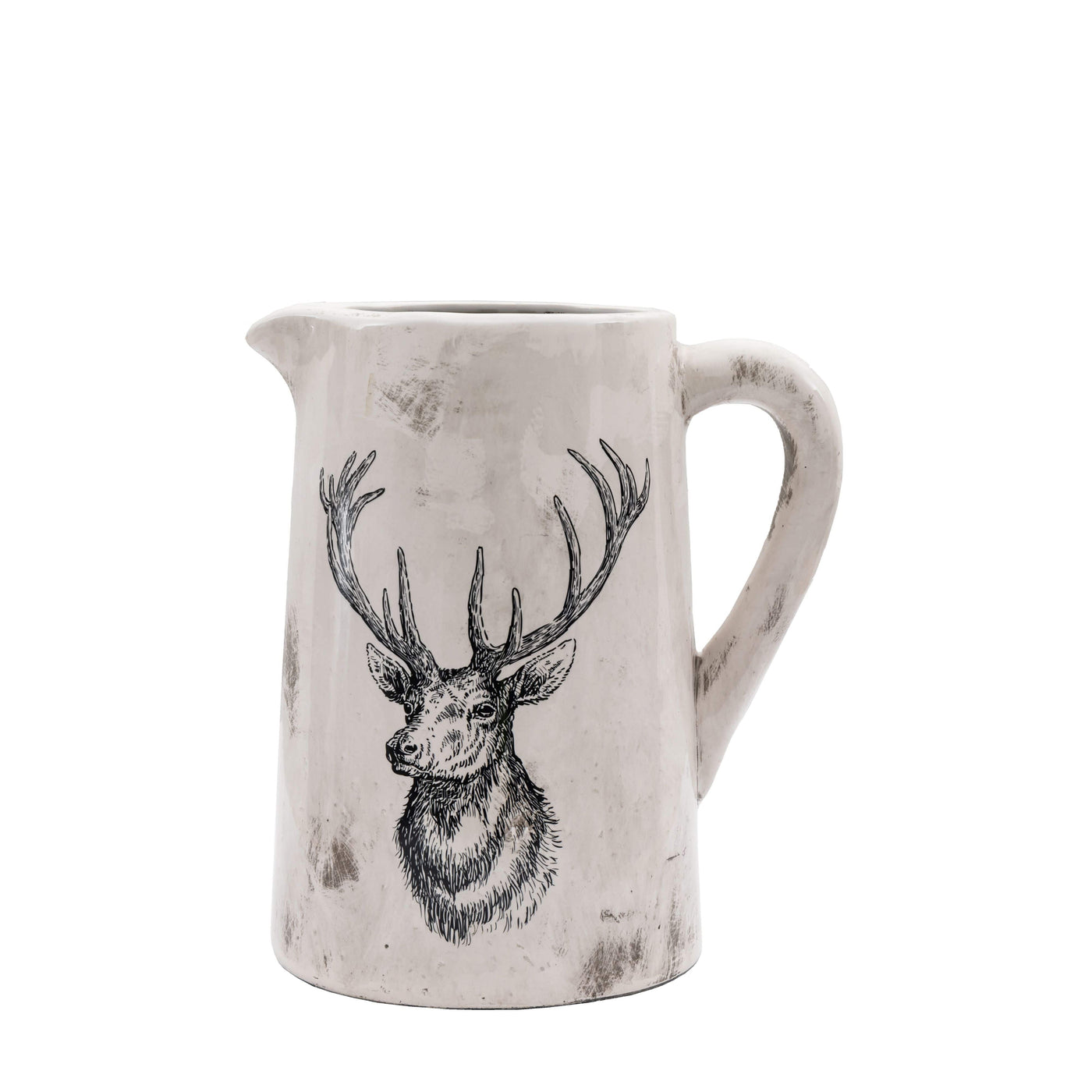 Bodhi Accessories Stag Pitcher Vase Large Distressed House of Isabella UK