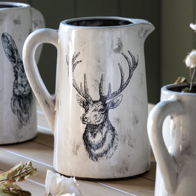 Bodhi Accessories Stag Pitcher Vase Large Distressed House of Isabella UK