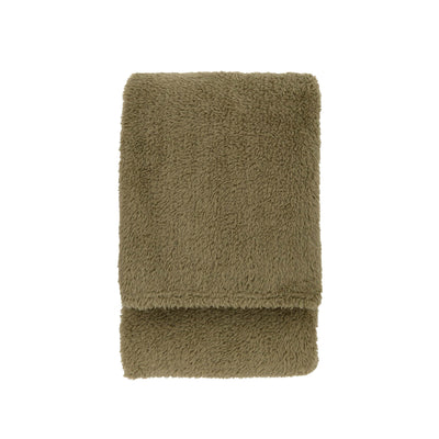 Bodhi Accessories Teddy Fleece Throw Olive House of Isabella UK