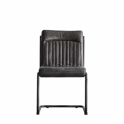 Bodhi Dining Bilbrook Leather Chair Antique Ebony W520 x D620 x H880mm House of Isabella UK