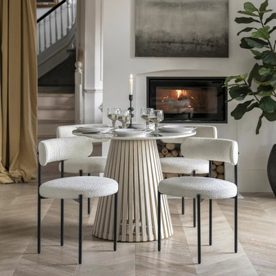 Bodhi Dining Woodrow Round Dining Table 900x900x760mm House of Isabella UK