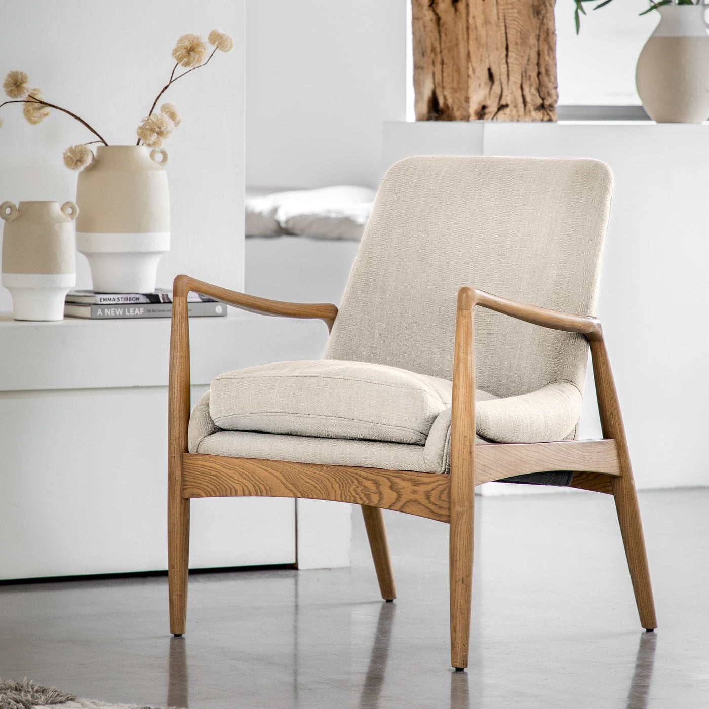 Bodhi Living Bletchley Armchair Natural Linen House of Isabella UK