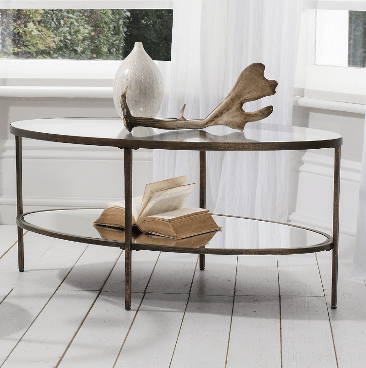 Bodhi Living Cinderford Bronze Metal and Glass Coffee Table House of Isabella UK