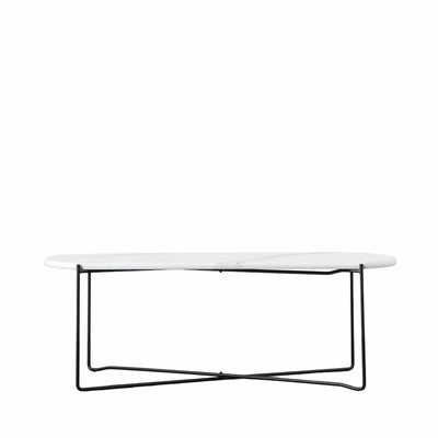 Bodhi Living Cromer Coffee Table White Marble 1000x520x350mm House of Isabella UK