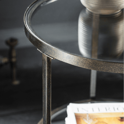 Bodhi Living Hudson Bronze Metal and Glass Side Table House of Isabella UK