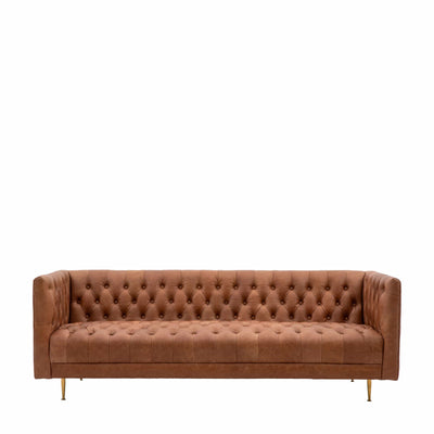 Bodhi Living Mossley Sofa Antique Brown Leather 810x2100x735mm House of Isabella UK