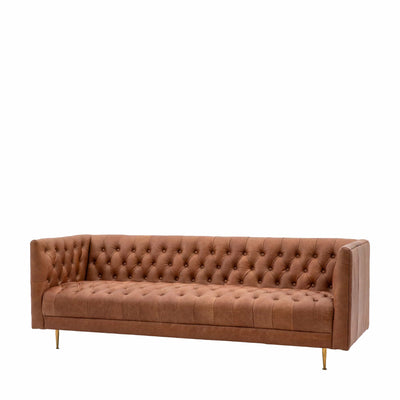 Bodhi Living Mossley Sofa Antique Brown Leather 810x2100x735mm House of Isabella UK