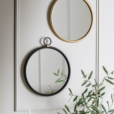 Bodhi Mirrors Barbon Black Round Mirror - Small House of Isabella UK
