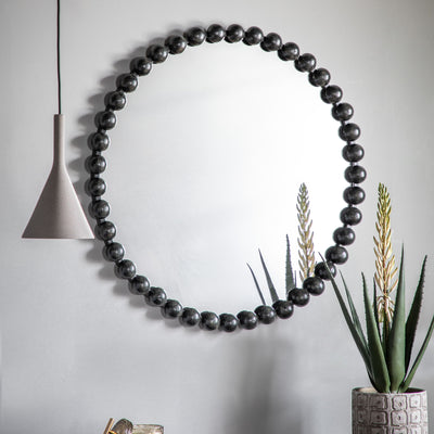 Bodhi Mirrors Blackwater Round Mirror Black 800x35x800mm House of Isabella UK
