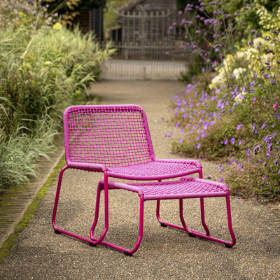 Bodhi Outdoors Sassano Lounge Chair with Footstool Pink House of Isabella UK
