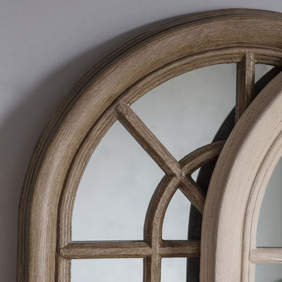 Bodhi Sleeping Bovingdon Panelled Arch Window Mirror 70x24" House of Isabella UK