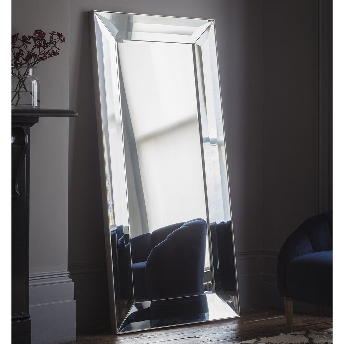 Bodhi Sleeping Caddington Leaner Mirror Silver 72'' x 36'' House of Isabella UK