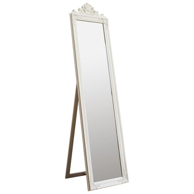 Bodhi Sleeping Cowslip Wood Cheval Mirror White 71x18" House of Isabella UK